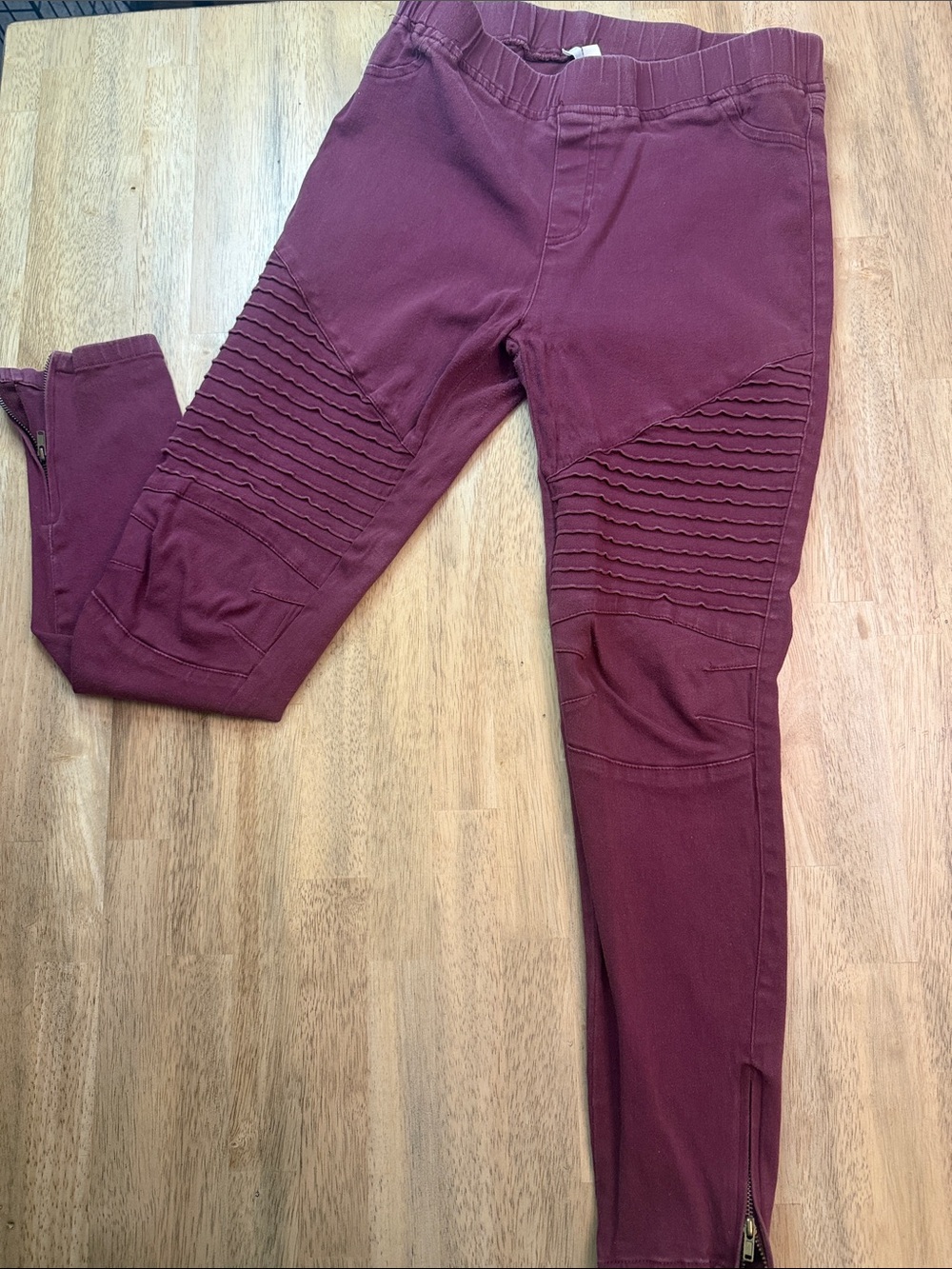 Umgee Mauve Ribbed Waistband Pull-On Leggings